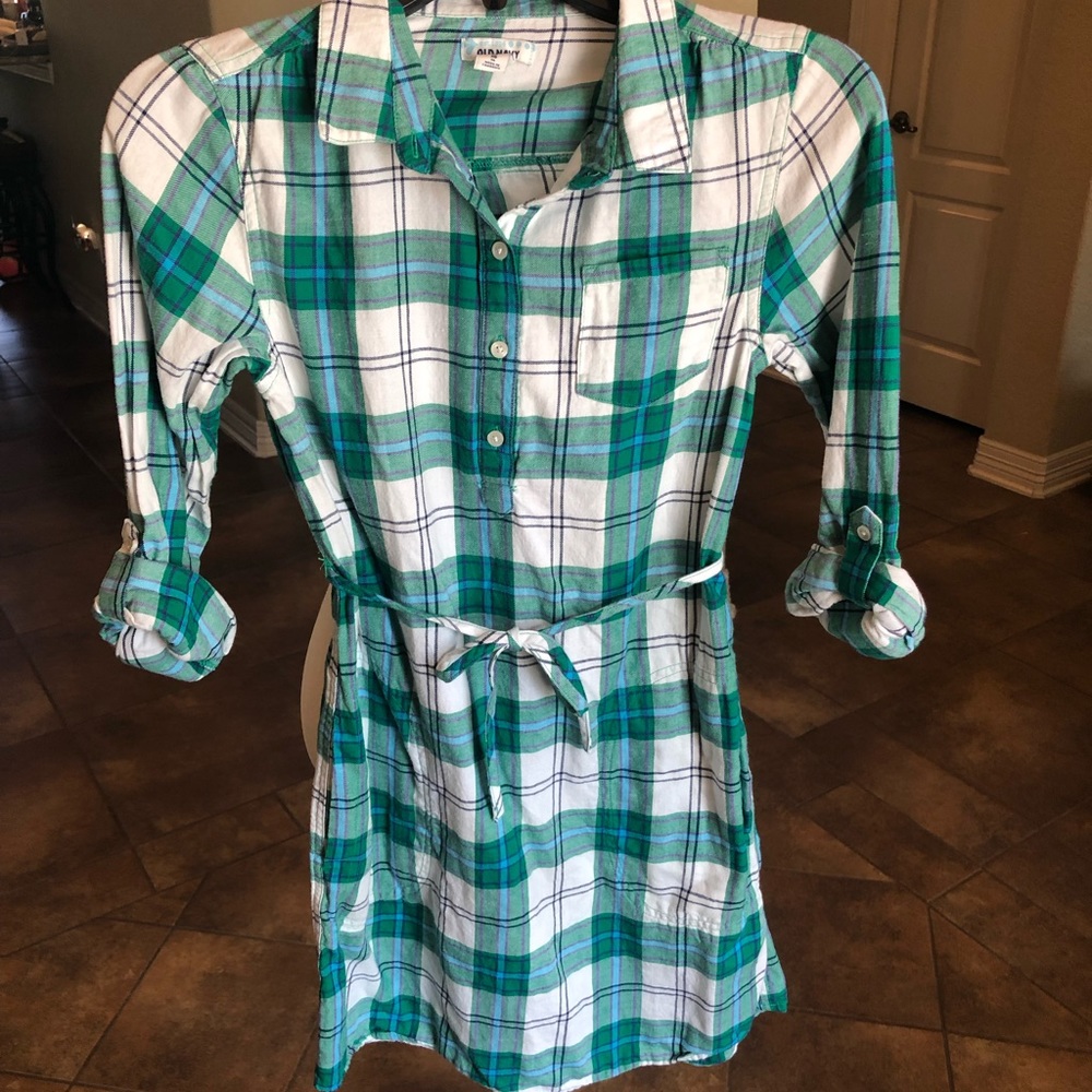 EUC Girls Soft Plaid Shirt Dress - XL